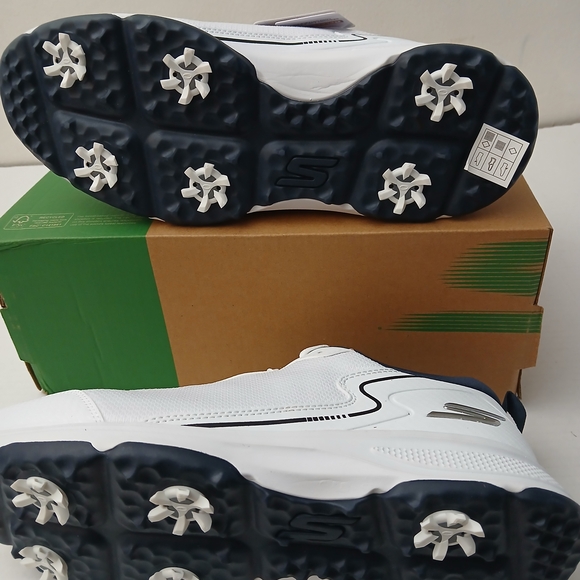 Skechers White/Navy Water Repellent Sneakers Go Golf Torque Size 10 New $55 - Picture 8 of 11
